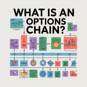 Options chain table showing bid ask spread delta implied volatility and open interest for call and put options